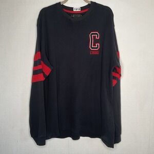 VINTAGE COOGI Men's Size XXL Waffle Knit Long Sleeve Black‎ Shirt Pullover 2XL
